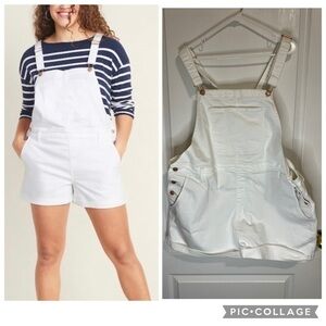 Old navy White Denim Overalls shorts for Women size XXL